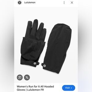 Lululemon Run for it all hooden gloves